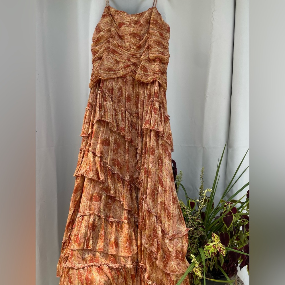 Gold Floral Dress